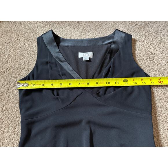 Vintage Ann Taylor Loft Y2K Babydoll Dress 90s Grunge Romantic Black Preppy - Picture 3 of 6